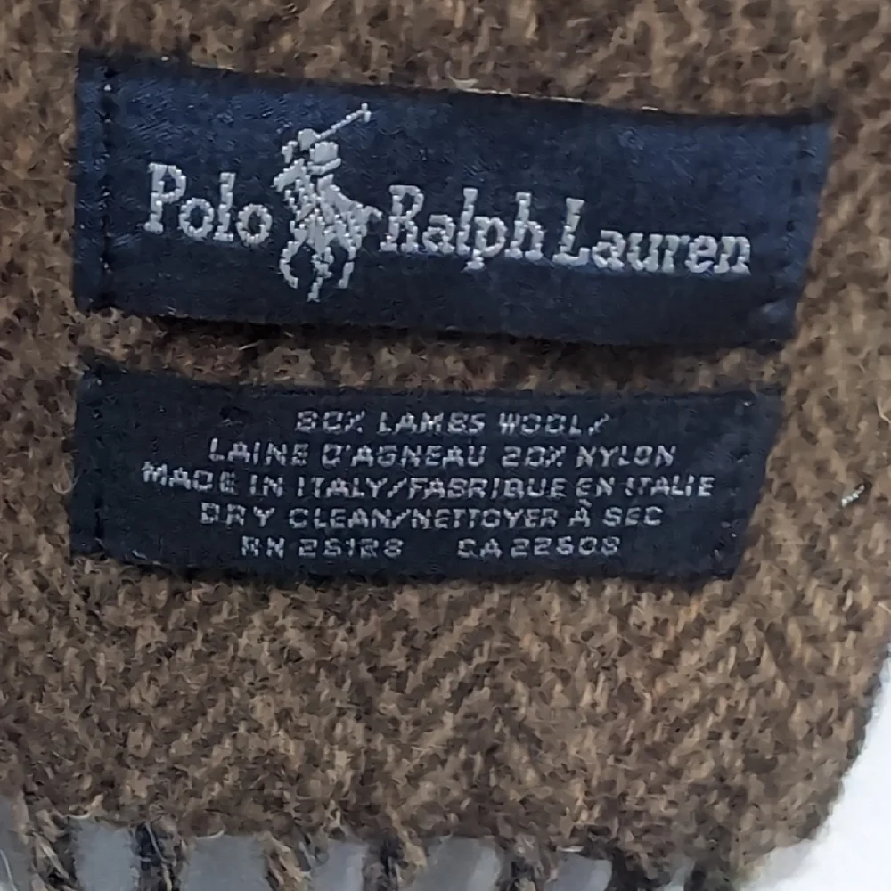 Polo Ralph Lauren Vintage Men's Plaid 80% Wool/20% Nylon Scarf Green/Blue/Brown